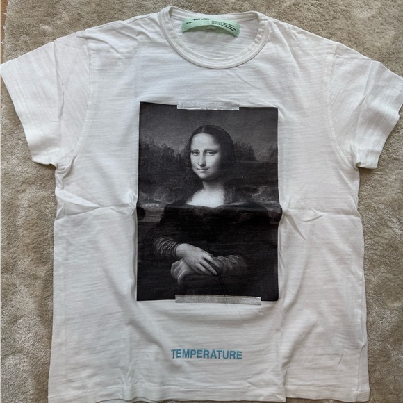 Off-White Mona Lisa Art Print Tee - White and Black - Picture 1 of 5